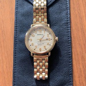 Shinola Runwell 41mm Gold Watch